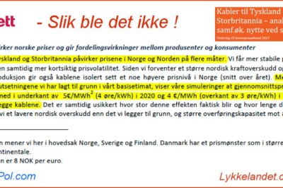 Statnett analyse utenlandskabler - 2013